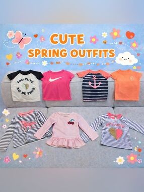 Bundle of 7 cute girls tops – Size 18M–2T.